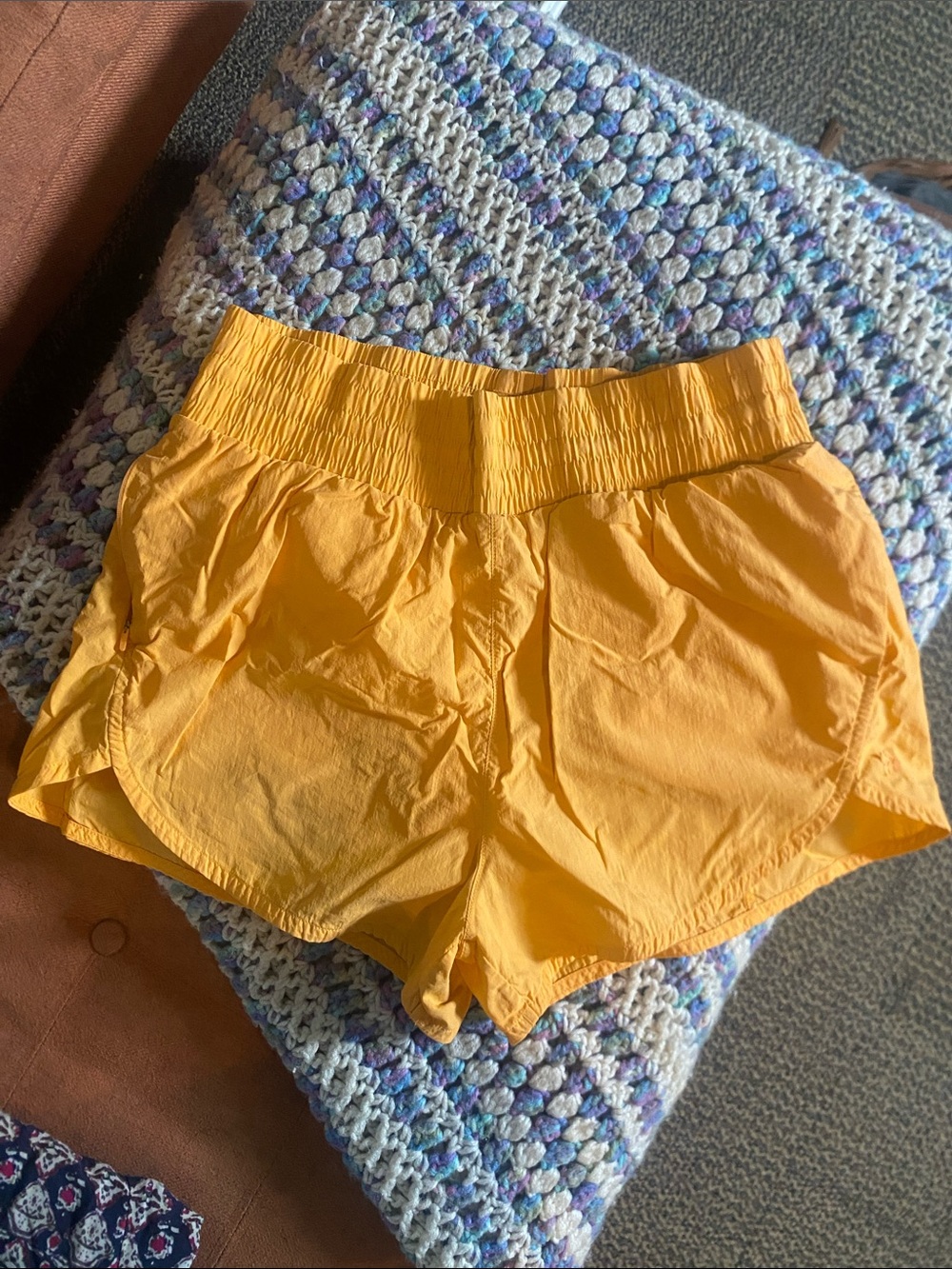 all in motion Yellow Smocked Waist Athletic Shorts